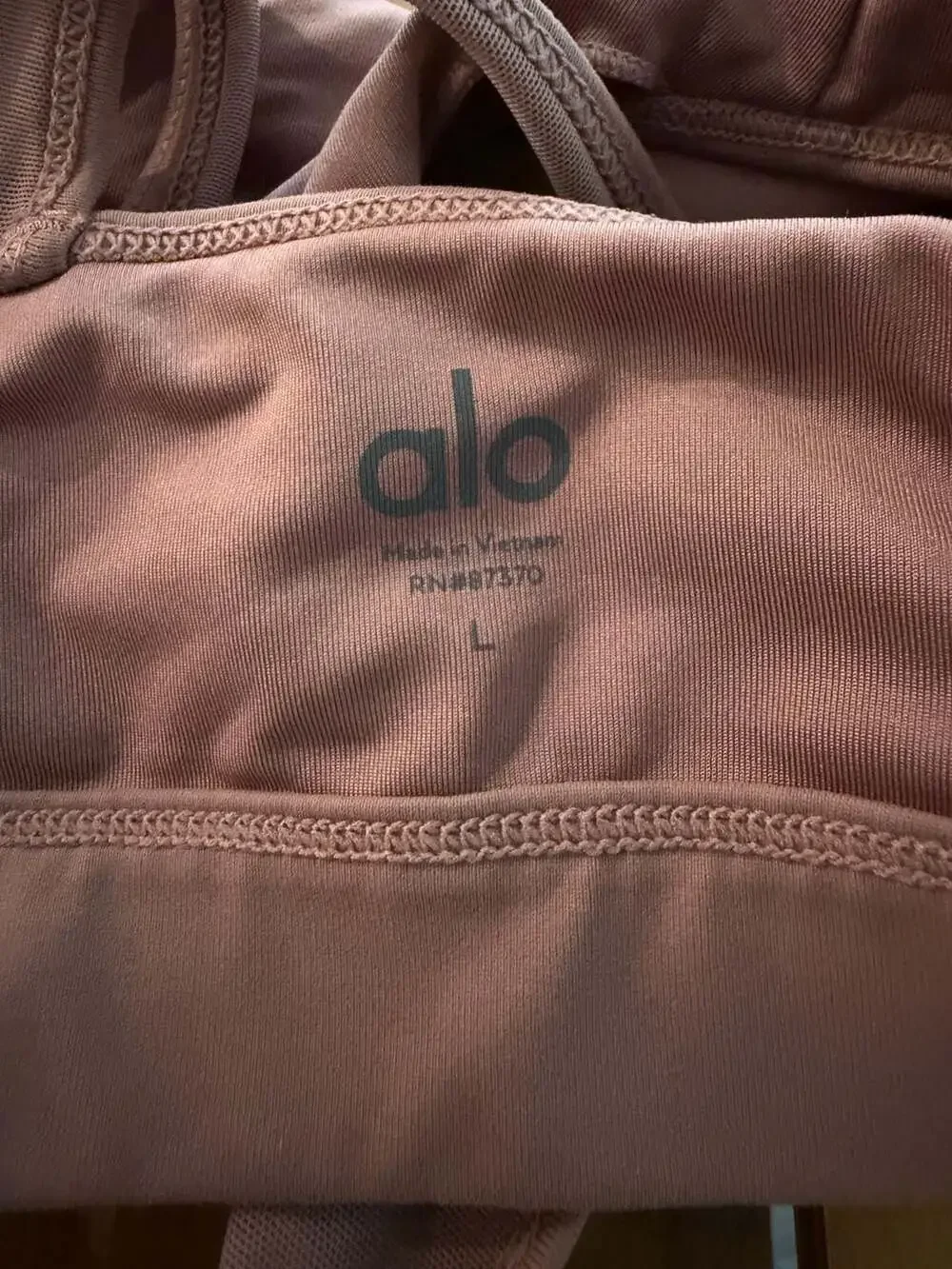 Alo Yoga Mesh Inset Sports Bra Pink Dusty Rose Size L
